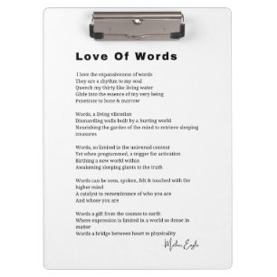 Love Of Words詩の詩の壁のアートポスター クリップボード