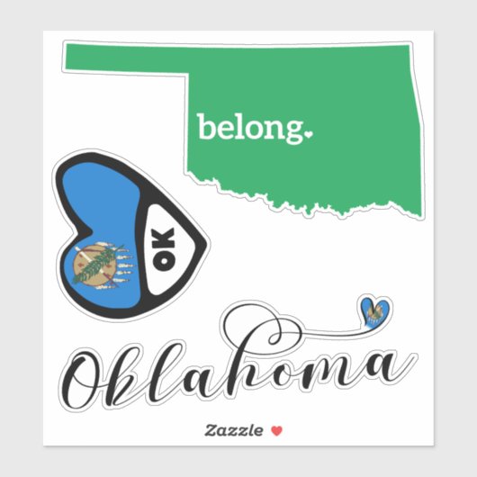 Love Oklahoma, Sheet of Die Cutスタンプ シール (シート)