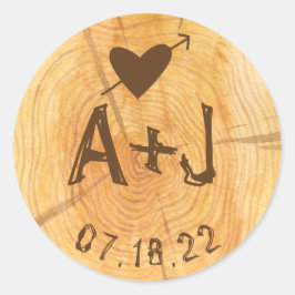 Love on a Log |カスタム婚礼パーティー ラウンドシール