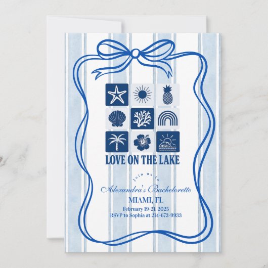 Love on the Lake Bachelorette Bash 招待状 (正面)