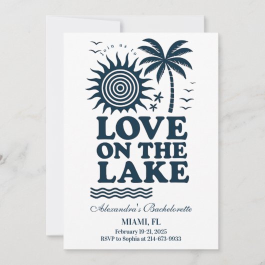 Love on the Lake Bachelorette Weekend 招待状 (正面)