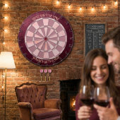 Love On The Line Pink Marble Romantic Couple’s ダーツボード