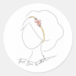 "Love One Another"ステッカー、手書き ラウンドシール