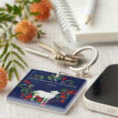 Love One Another | Lamb & Floral Acrylic Keychain キーホルダー (正面右)