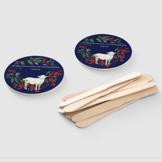 Love One Another | Lamb & Floral Hand Fans ハンドファン (組立なし)