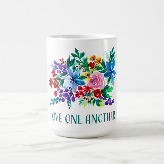 Love One Another Phoebe Floral Inspirational コーヒーマグカップ