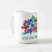Love One Another Phoebe Floral Inspirational コーヒーマグカップ (正面左)