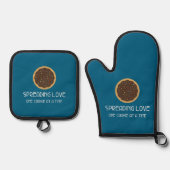 Love One Cookieを一度に広める 鍋つかみ&鍋敷きセット (正面)