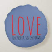 Love - One Heart. Seven Forms Round Pillow ラウンドクッション (裏面)