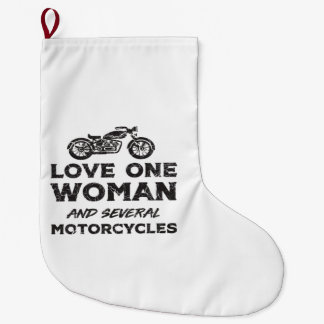 Love One Woman And Several Motorcycles Essential ラージクリスマスストッキング