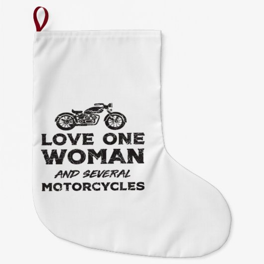 Love One Woman And Several Motorcycles Essential ラージクリスマスストッキング (正面)