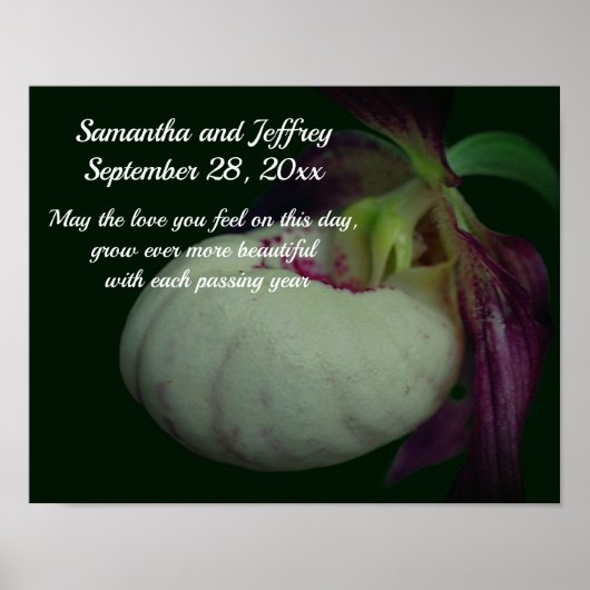 Love Orchid Flower Personalized Wedding  ポスター (正面)