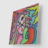 Love Original Abstract Art Square Wall Clock スクエア壁時計 (傾斜)