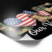 Love Our Veterans Day Proud Military American Flag フォトプリント (角)