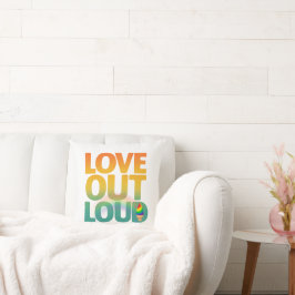 Love Out Loud レトロ プライド タイポグラフィ デザイン クッション