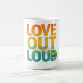 Love Out Loud レトロ プライド タイポグラフィ デザイン コーヒーマグカップ