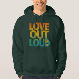 Love Out Loud レトロ プライド タイポグラフィ デザイン パーカ