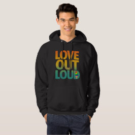 Love Out Loud レトロ プライド タイポグラフィ デザイン パーカ