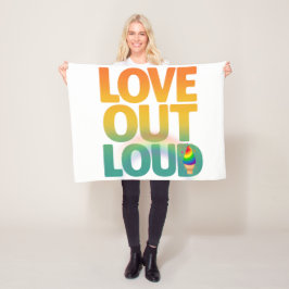 Love Out Loud レトロ プライド タイポグラフィ デザイン フリースブランケット