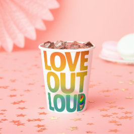 Love Out Loud レトロ プライド タイポグラフィ デザイン 紙コップ
