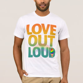 Love Out Loud レトロ プライド タイポグラフィ デザイン Tシャツ
