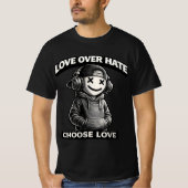 Love Over Hate アーバンアイコン 笑顔 X-Eyes ストリートスタイル Tシャツ (正面)