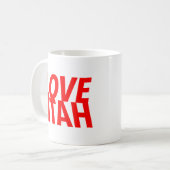 LOVE over HATE red hot graphic supreme ruler 王室の コーヒーマグカップ (正面左)