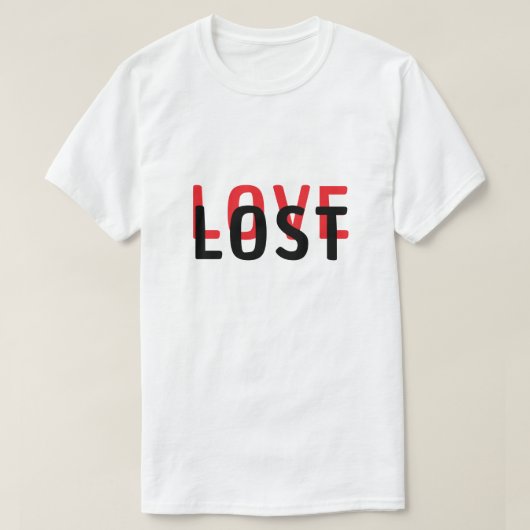 LOVE & Overlap失ったタイポグラフィデザイン Tシャツ (デザイン正面)