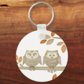 Love Owls in Tree Keychain キーホルダー (正面)