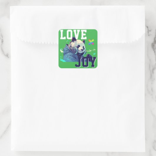 LOVE × PANDA - Custom スクエアシール (バッグ)