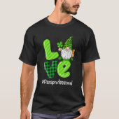 LOVE Para Life Gnome Leopard Shamrock St Patrick's Tシャツ (正面)