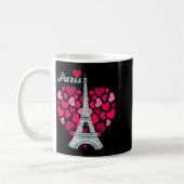 Love Paris Heart Eiffel Tower Souvenir France Fren コーヒーマグカップ (左)