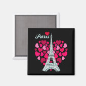 Love Paris Heart Eiffel Tower Souvenir France Fren マグネット (正面/裏面)