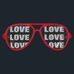 LOVE party shades | Romantic theme glasses アビエーターサングラス<br><div class="desc">LOVE party shades | Romantic theme glasses. Funny sunglasses. Fun geeky prop for party gag on Valentines Day,  engagement,  wedding,  bachelorette etc. Personalizable text. Humorous trendy fashion accessory. Suitable for men women and kids. Aviator and Wayfarer style. Big letters.</div>