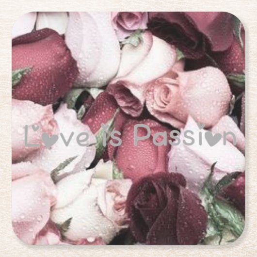 Love Passion Collection Coaster by Ahsek Novel スクエアペーパーコースター (正面)