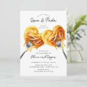 Love & Pasta Heart Engagement  Invitation 招待状 (スタンド正面)