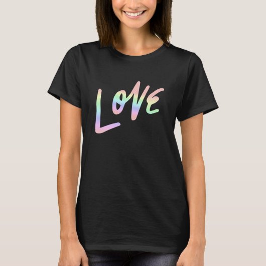 Love Pastel Rainbow Love Cool Tシャツ (正面)