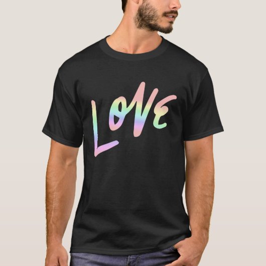 Love Pastel Rainbow Love Cool Tシャツ (正面)