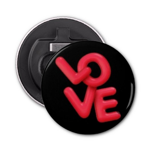 Love 💕 patch — Valentine Pin Button 栓抜き (正面)