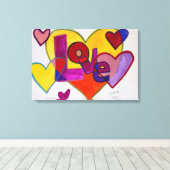 Love Patchworkハート絵画のキャンバス印刷 キャンバスプリント (インサイチュ (ウッドフロア))