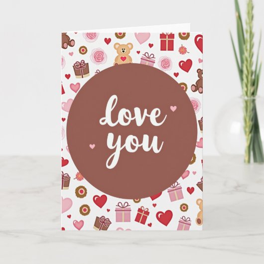 Love Pattern Heartfelt Card カード (正面)