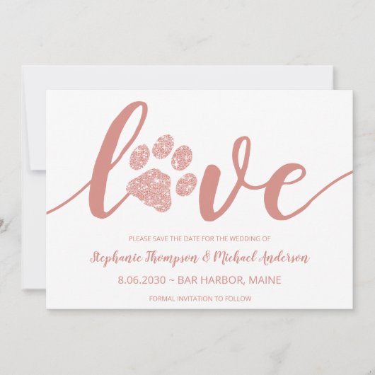 Love Paw Printの結婚Non Photo日付を保存 セーブザデート (正面)
