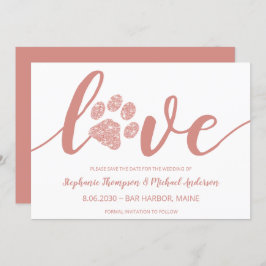 Love Paw Printの結婚Non Photo日付を保存 セーブザデート