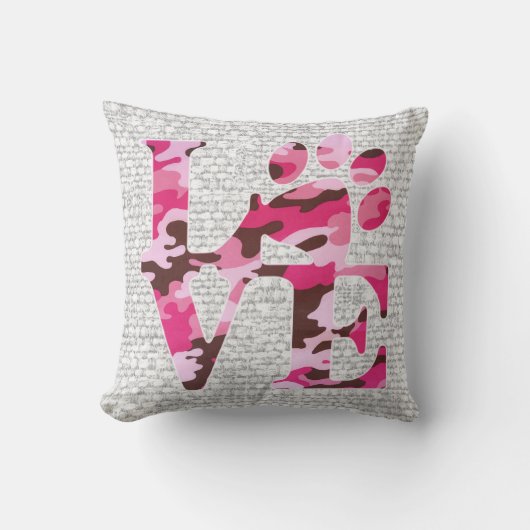 Love Paw Print – ギフトfor愛犬家 クッション (正面)