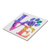 Love Paw Print – ギフトfor愛犬家 タイル (側面)
