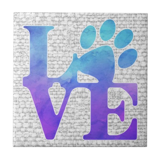 Love Paw Print – ギフトfor愛犬家 タイル (正面)