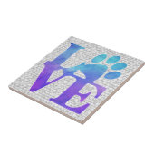 Love Paw Print – ギフトfor愛犬家 タイル (側面)