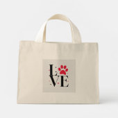 Love Paw Print – Cute Pet Lover Tote Bag ミニトートバッグ (裏面)