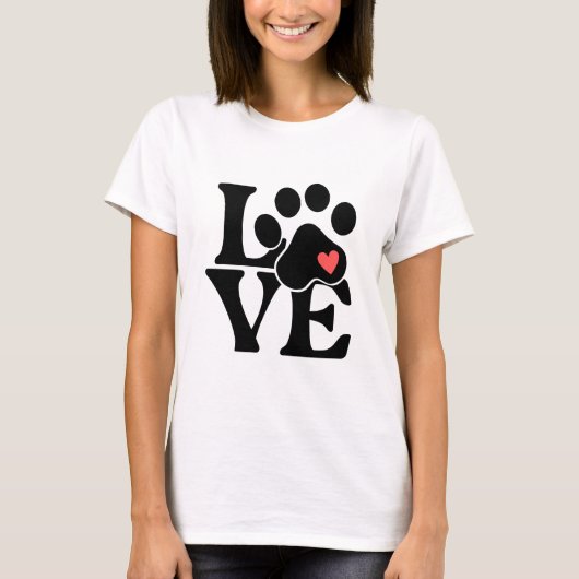 Love Paw Print Pet Lover Gift Tシャツ (正面)