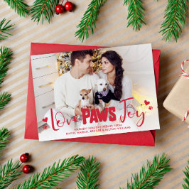 Love Paws Joy - Pets Christmas Photo シーズンカード